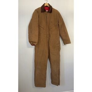 Vintage Walls Zero-Zone Insulated Duck Canvas Coveralls Brown Large USA Workwear